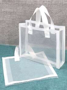 5/10/20/50入組透明禮品袋購物袋禮品包裝袋，生日派對、節日裝飾防水儲物 - 白色 - 查看 1