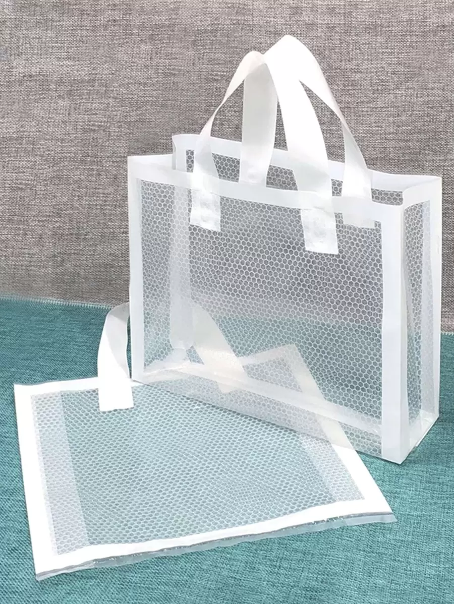 5/10/20/50入組透明禮品袋購物袋禮品包裝袋，生日派對、節日裝飾防水儲物 - 白色 - 查看 1