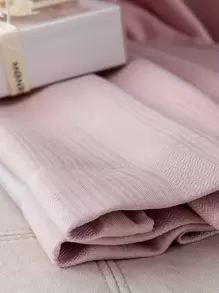1pc Thick Herringbone Pattern Light-Blocking Curtain, Simple Aesthetic Style For Bedroom & Living Room, Ivory White - Baby Pink - View 5