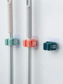 1pc Punch-free Random Color Mop Holder,Mop & Broom Storage Rack - Multicolor - View 1