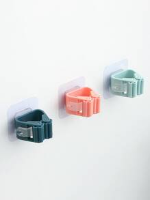 1pc Punch-free Random Color Mop Holder,Mop & Broom Storage Rack - Multicolor - View 5