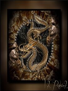 1pc Chinese Dragon Pattern Tapestry - Multicolor - View 2