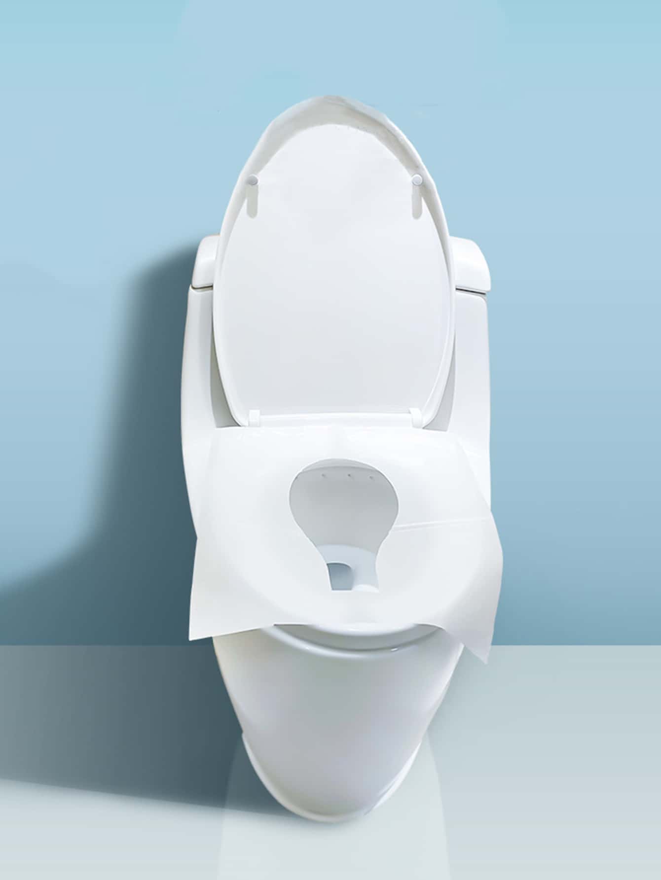 10pcs Disposable Toilet Seat Cover Type Travel Camping Hotel Bathroom Accessory Paper Waterproof Soluble Water Toilet Cover - White - View 1