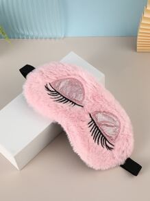 睫毛刺繡毛茸茸眼罩 - 彩色 - 查看 2