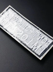 1pc Slogan Embroidered Iron-on Patch,Simple Black DIY Clothing Accessory - Black and White - View 3