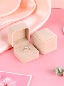 1pc Plain Ring Box - Beige - View 1