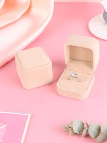 1pc Plain Ring Box - Beige - View 2