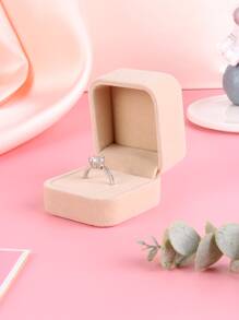 1pc Plain Ring Box - Beige - View 4