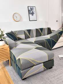 幾何樣式沙發套和1入組靠墊套不附帶墊芯 - 彩色 - 查看 2