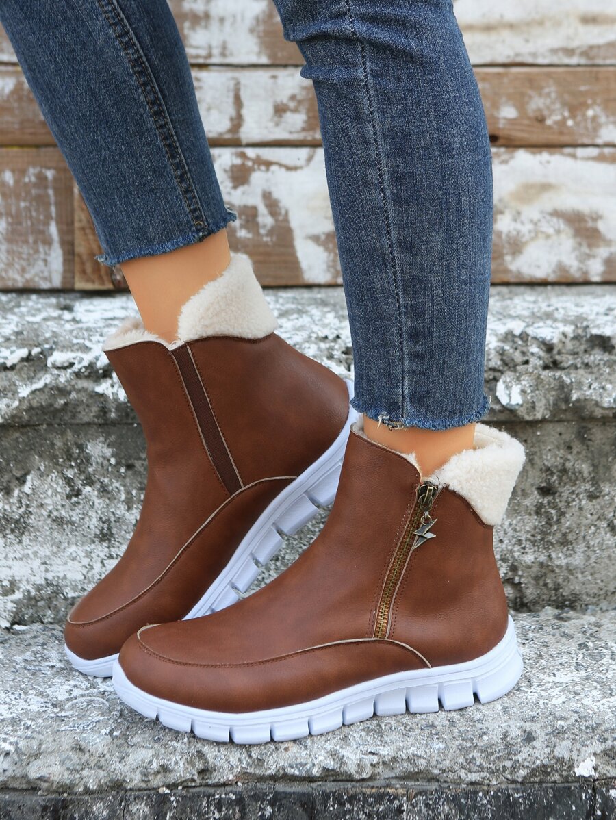 Giày đi Tuyết Nữ màu trơn Thể thao - màu nâu - Xem 1