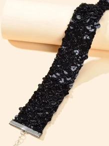 Sequin Decor Choker - Black - View 4