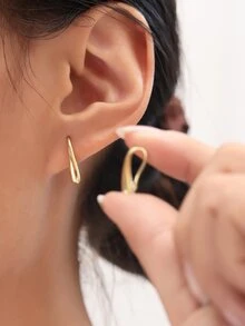 Hoa tai thiết kế hình giọt nước - Vàng - Xem 2