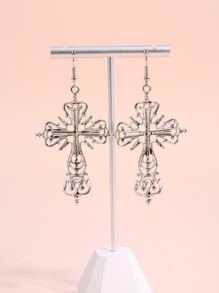 鏤空交叉耳墜
