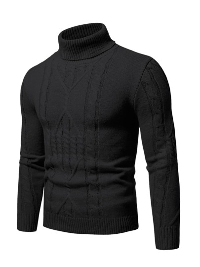 Manfinity Mode Pull col roulé à torsades pour hommes, Pull col roulé pour hommes, Pull col roulé noir pour hommes, Pulls pour hommes, Pulls tricotés pour hommes, Tricots pour hommes, Automne Hiver