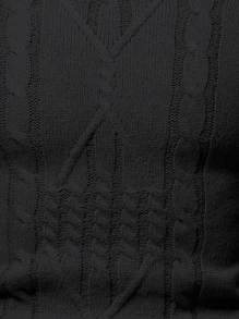 Manfinity Mode Men Turtle Neck Cable Knit Jumper - Black - View 4