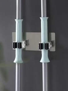 1pc 2 In 1 Mop Holder - Silver - View 1