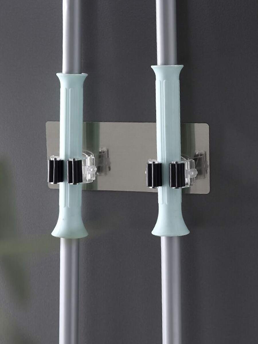 1pc 2 In 1 Mop Holder - Silver - View 1