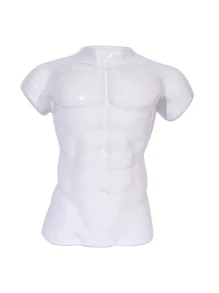 1pc Figure Design Flower Vase, White Polymer Clay Muscle Statue Vase For Home Decor - White - View 3