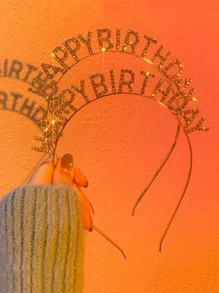 1入組標語裝飾派對髮箍 - 銀色 - 查看 1