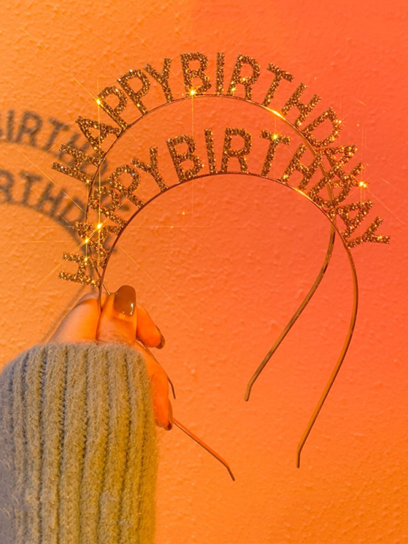 1入組標語裝飾派對髮箍 - 銀色 - 查看 1