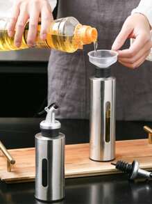 1 pieza de acero inoxidable Aceite Dispensador - Plateado - Ver 1