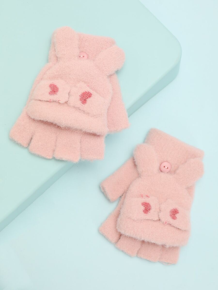 Guantes con diseño de dibujos animados - Rosa - Ver 1