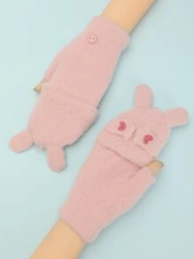 Guantes con diseño de dibujos animados - Rosa - Ver 2