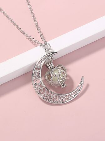 Nooxian Collier aurore permanente à breloque lune et cœur