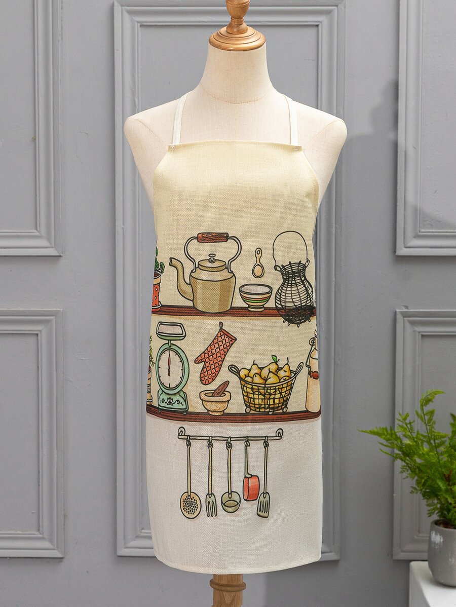 Cooking Pattern Apron - Multicolor - View 1