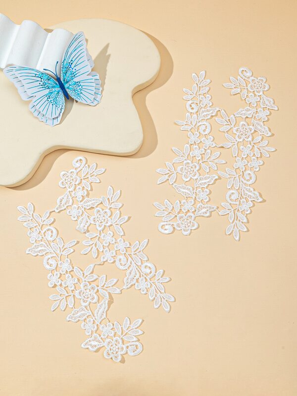 1pair Floral Embroidered DIY bing Lace SHEIN UK