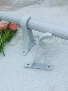 2入組素色鋁窗簾竿支架帶4入組螺絲 - 白色 - 查看 3