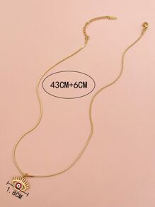 Evil Eye Charm Necklace - Yellow Gold - View 3