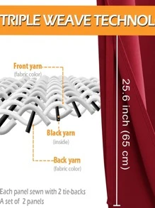 Solid Single Panel Blackout Curtain - Red - View 5