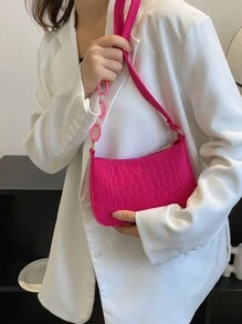 Crocodile Embossed Chain Bag