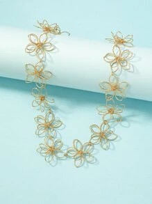 Flower Decor Choker Valentines,Mom,Mother,Mother's Day,Gift - Yellow Gold - View 2
