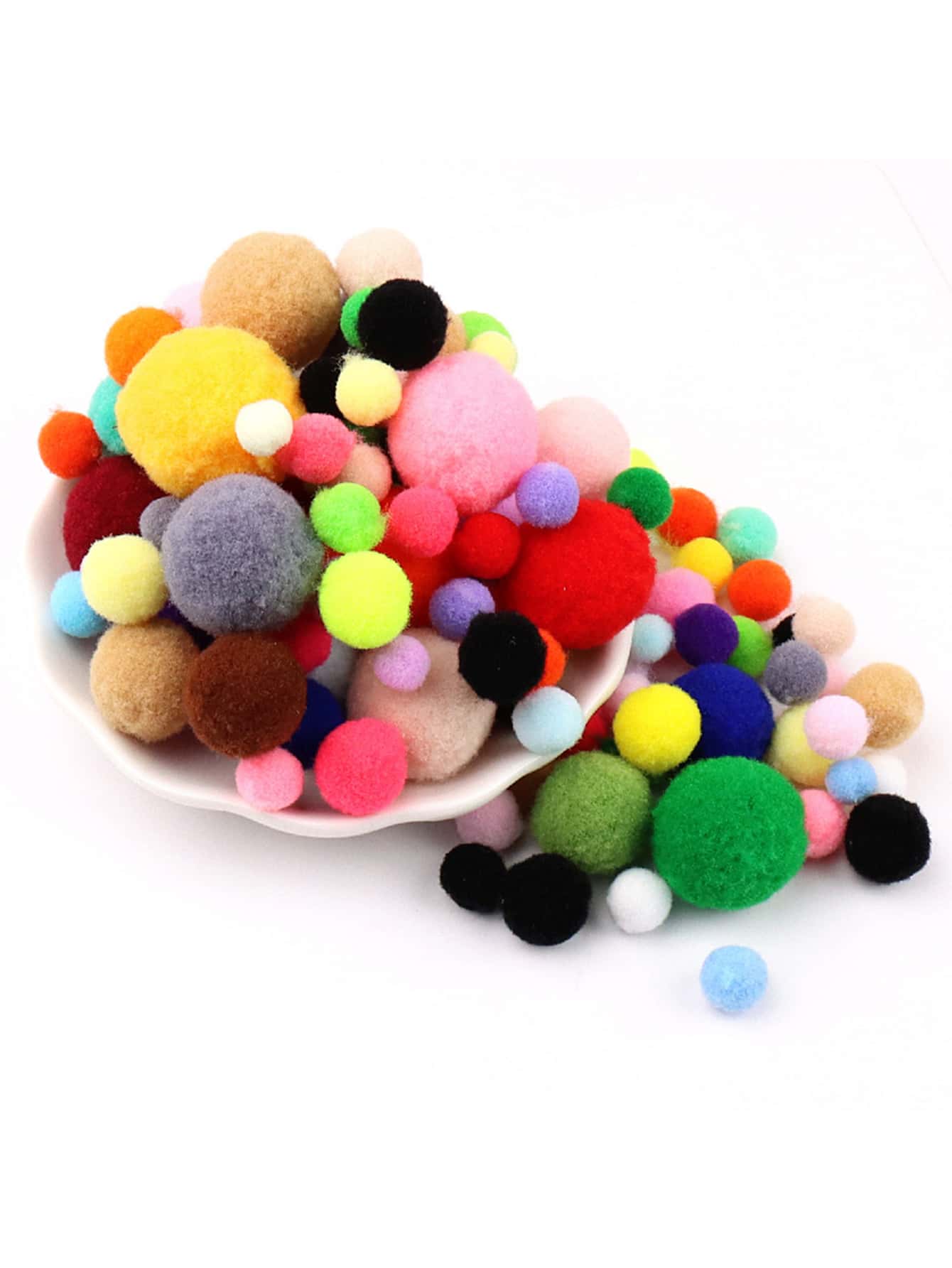 130入組隨機色DIY小絨球 - 彩色 - 查看 1