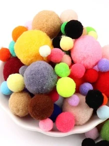 130入組隨機色DIY小絨球 - 彩色 - 查看 2