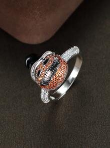 Anillo Halloween con diamante de imitación & con diseño de calabaza - Multicolor - Ver 1