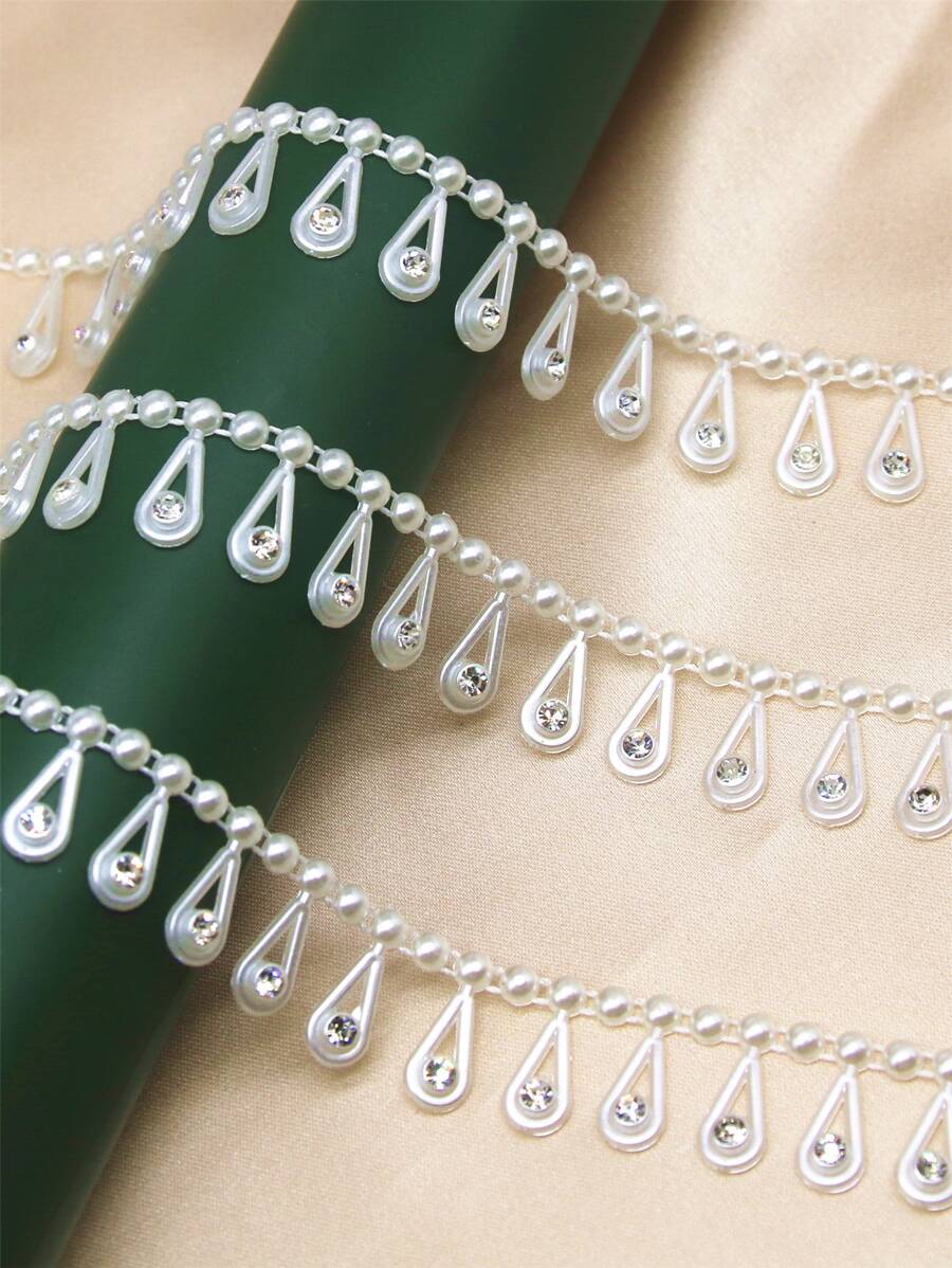 1pc Thiết kế giọt nước Tự làm bện - trắng - Xem 1