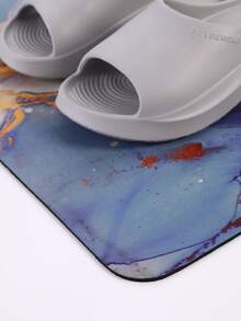 Alfombra de baño con estampado de mármol & de letra anti deslizante - Multicolor - Ver 3