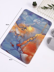 Alfombra de baño con estampado de mármol & de letra anti deslizante - Multicolor - Ver 4