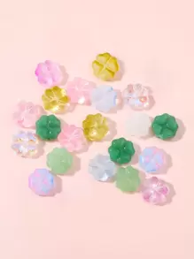 20 Hạt Thủy Tinh Tự Làm Hình Cỏ Bốn Lá Ngẫu Nhiên - Nhiều màu - Xem 2