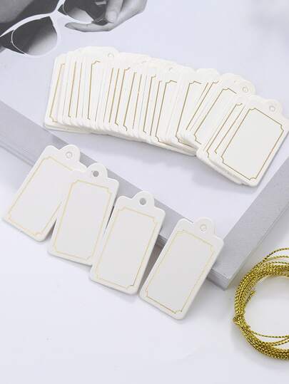 20pcs Plain Gift Wrapping Tag With Ribbon