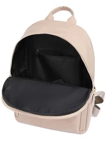 金屬裝飾功能背包適合女士、菜鳥和白領，耐用時尚實用卡其色大容量背包，帶側袋，可容納手機ipad防水，多用途單肩包斜挎包適合旅行、出差、郊遊、戶外大學生,青少年,女孩,老人 - 卡其色 - 查看 3