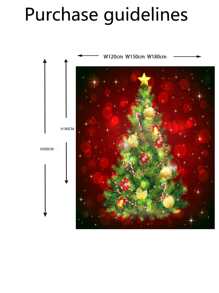 Christmas Tree Print Waterproof Shower Curtain - Multicolor - View 4