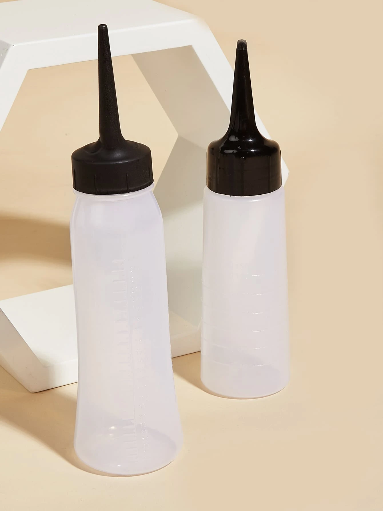 2pcs Empty Hair Dye Applicator Bottle - White - View 1