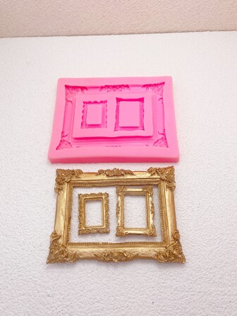 1pc European Style Frame Handmade Clay Decoration Mold For DIY Resin, Glue, Plaster And Silicon Casting Molds