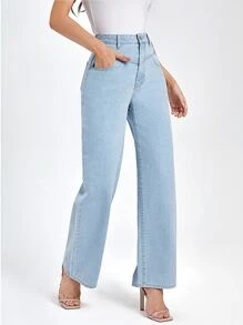 SHEINBlues Wide Leg Jeans - Light Wash - View 1