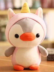 1pc Shark/penguin/unicorn/frog Stuffed Plush Toy For Pet Only, As Relieving Boredom Partner - Multicolor - View 1