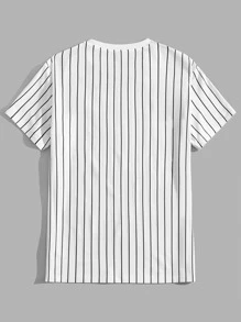 Manfinity VCAY Men Striped Letter Patched Tee - White - View 2